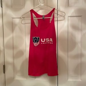 Red USA Lacrosse Tank Top